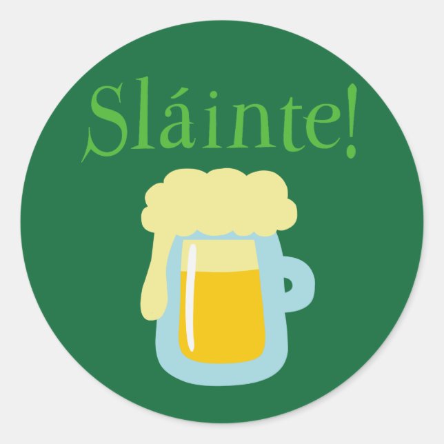 Sláinte Beer Runt Klistermärke (Framsida)