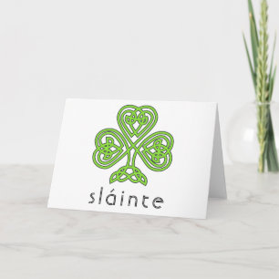 Slainte Celtic Shamrock Grönt St. Patrick's Day Kort