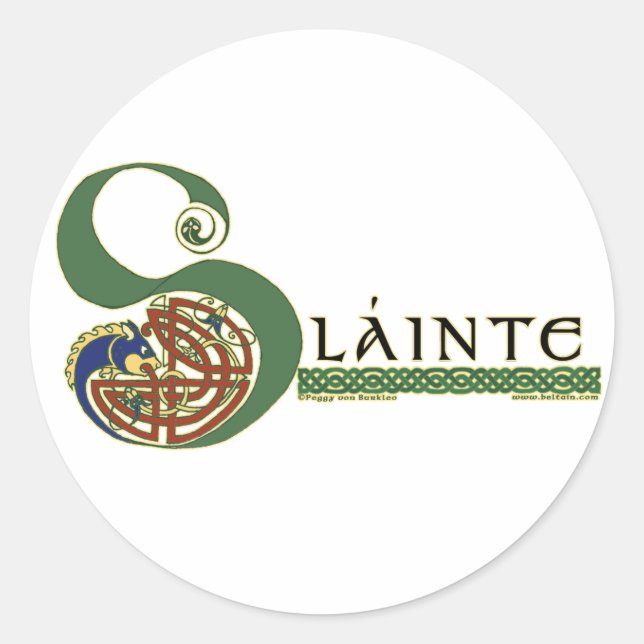 Slainte design runt klistermärke (Framsida)