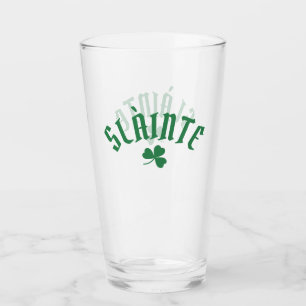 SLÁINTE Funny Irish St. Patrick Day Grönt Klöver Glaskopp