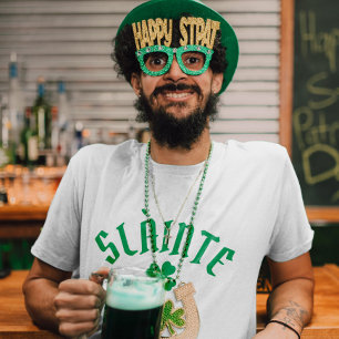 SLÁINTE Funny Irish St. Patrick Day Grönt Klöver T Shirt