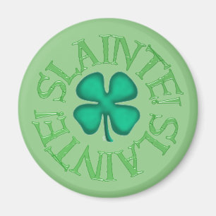 Slainte grönt round magnet