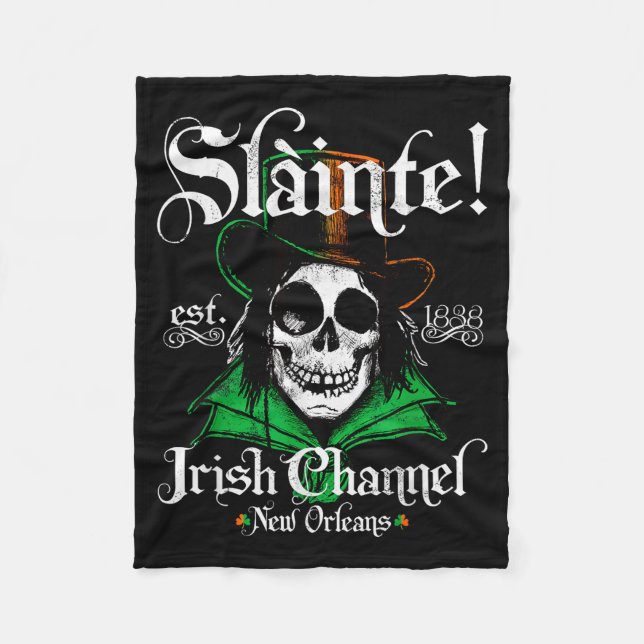 Slainte Irish Channel New Orleans St Patricks Day  Fleecefilt (Framsidan)