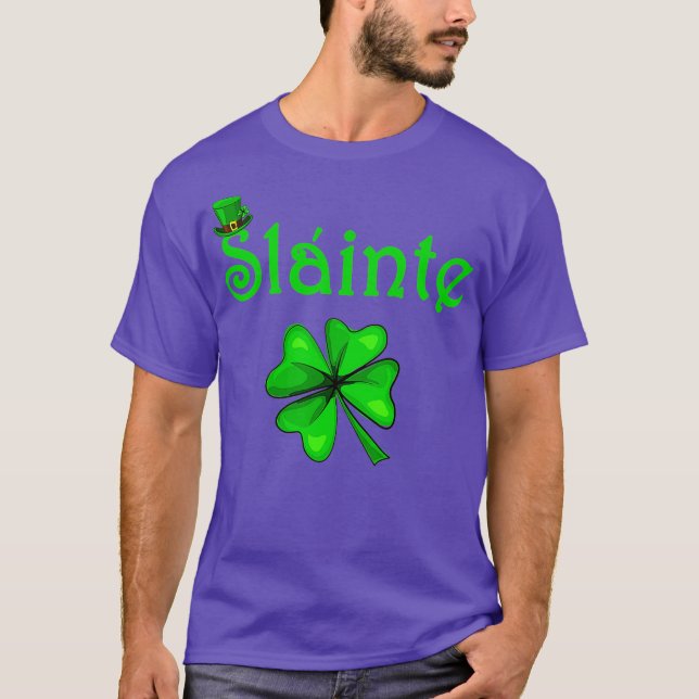 Slainte Irish Cheers Bra Health St paddys day T Shirt (Framsida)