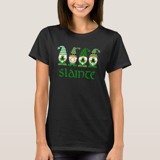 Slainte Irish Gnome Cheers Bra Health St Paddys D T Shirt (Framsida)