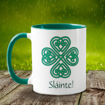 Sláinte Irish Shamrock Grönt Celtic Kor Klöver