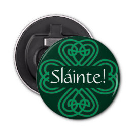 Sláinte Irish Shamrock Grönt Celtic Lucky Klöver Flasköppnare