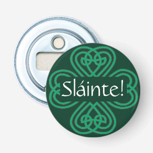 Sláinte Irish Shamrock Grönt Celtic Lucky Klöver Flasköppnare