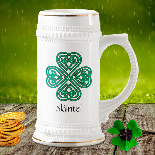 Sláinte Irish Shamrock Grönt Celtic Lucky Klöver Sejdel
