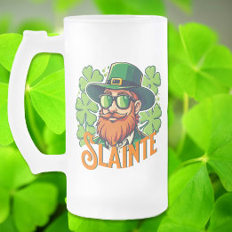 Slainte Irish Toast St patrick's day Personlig Frostat Ölglas