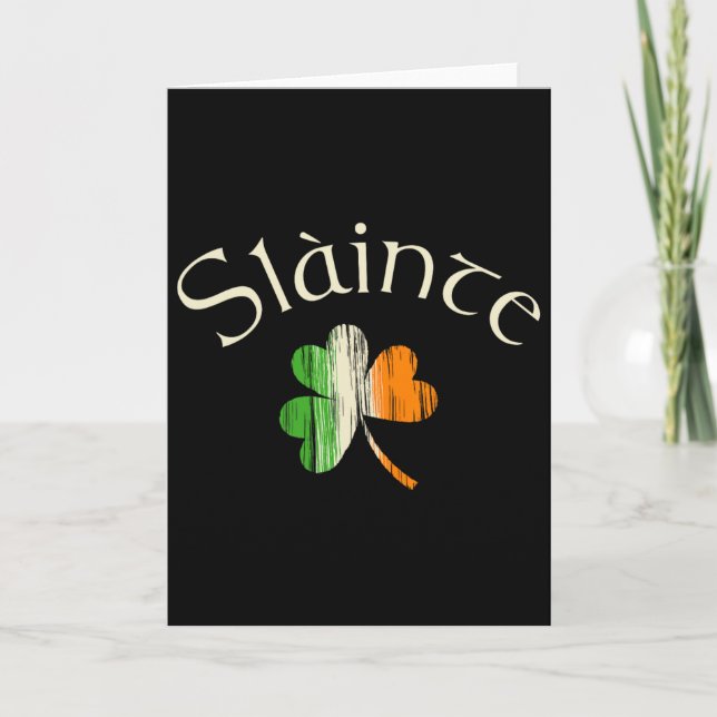 Slainte irländsk Shamrock flagga Irland St Patrick Kort (Framsida)