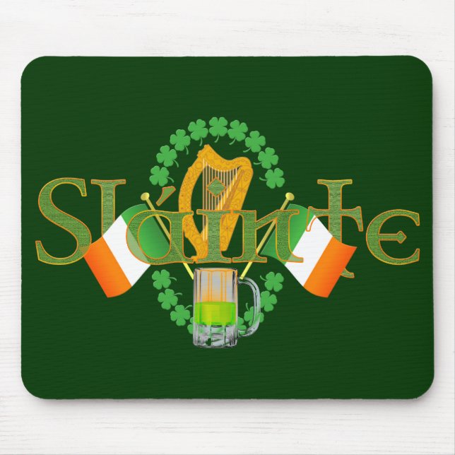 Slainte irländska vård-" st patricks daygåvor för musmatta (Framsidan)