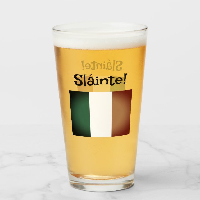 Sláinte! Irländskt St patrick's day glas (Framsida fylld)