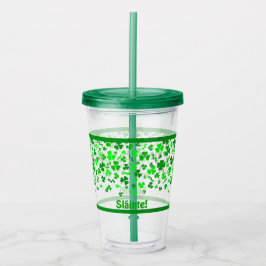 Sláinte Lucky Irish Shamrocks Design Personalized Take Away Mugg