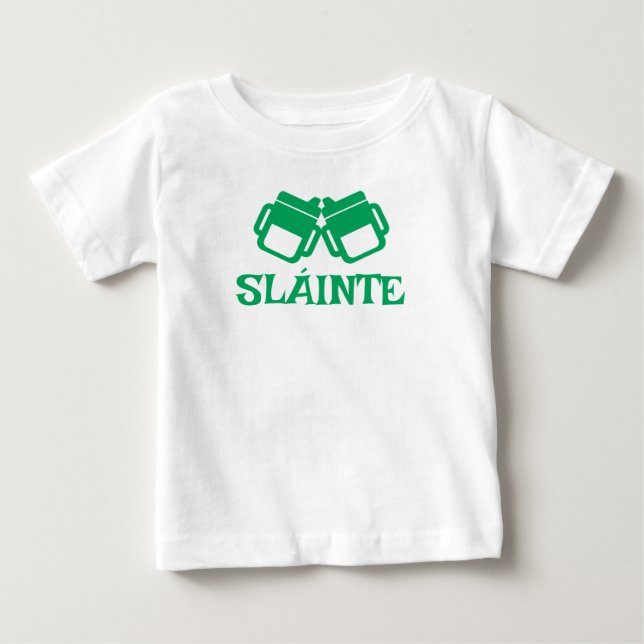 SLÁINTE lurkmunst vit klänning T Shirt (Framsida)
