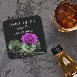 Slàinte mhath Thistle Birthday Underlägg Papper Kvadrat