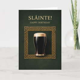 Slainte! Modern Celtic Irish Birthday Card for men Kort