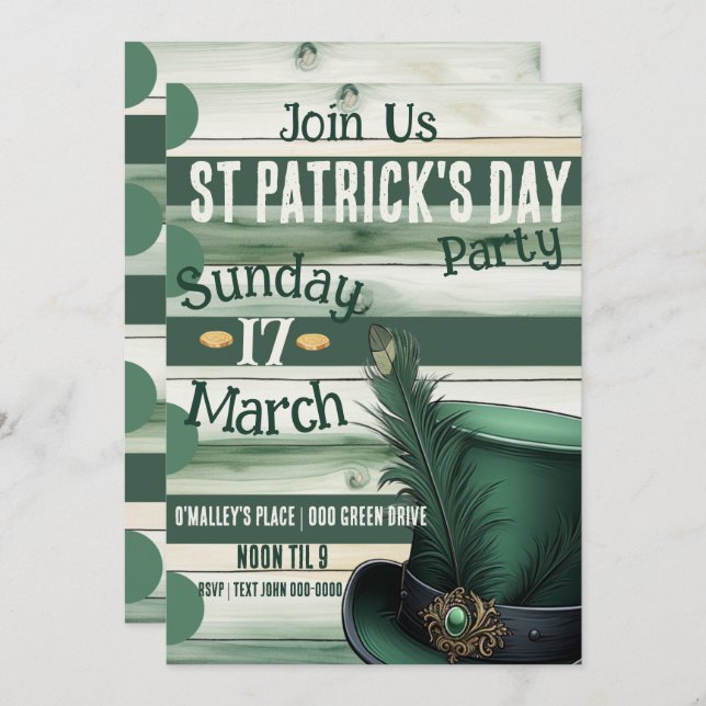 Slainte och Lycklig St patrick's day Party Inbjudningar (Fram/baksida)