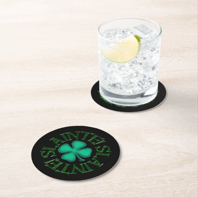 Slainte, pappra drinkarmästare underlägg papper rund (Insitu)