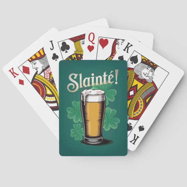 Slàinte! Saint patrick's day-öl på Grönten Casinokort (Baksidan)
