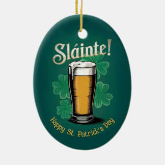 Slàinte! Saint patrick's day-öl på Grönten Julgransprydnad Keramik