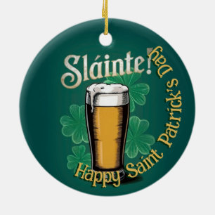 Slàinte! Saint patrick's day-öl på Grönten Julgransprydnad Keramik