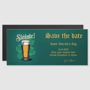 Slàinte! Saint patrick's day-öl på Grönten Magnetisk Inbjudningskort