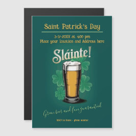 Slàinte! Saint patrick's day-öl på Grönten Magnetisk Inbjudningskort