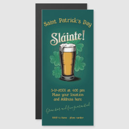 Slàinte! Saint patrick's day-öl på Grönten Magnetisk Inbjudningskort