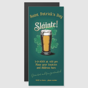 Slàinte! Saint patrick's day-öl på Grönten Magnetisk Inbjudningskort