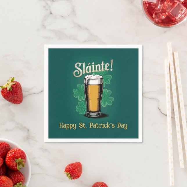 Slàinte! Saint patrick's day-öl på Grönten Pappersservett (Insitu)
