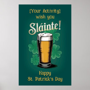 Slàinte! Saint patrick's day-öl på Grönten Poster