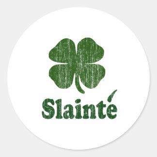 Slainte Shamrock Runt Klistermärke