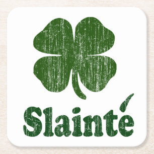 Slainte Shamrock Underlägg Papper Kvadrat