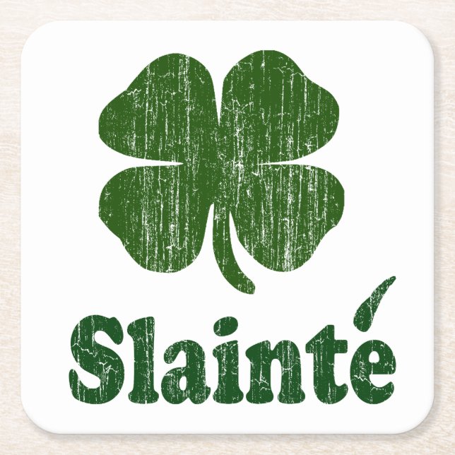 Slainte Shamrock Underlägg Papper Kvadrat (Framsidan)