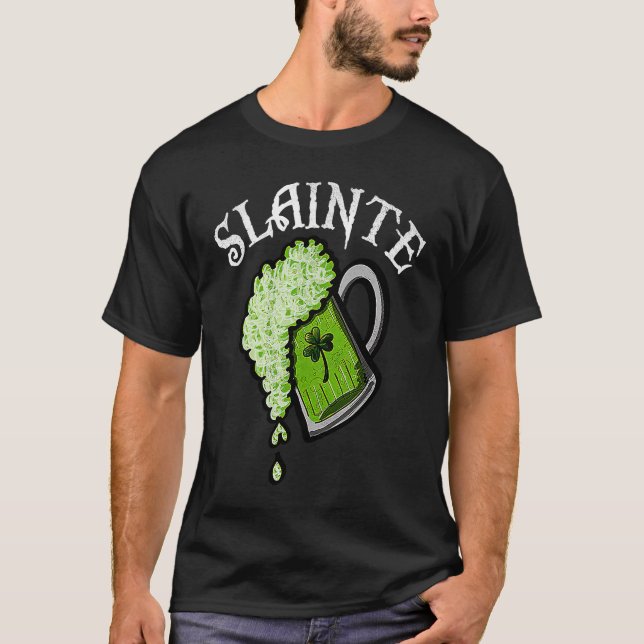 Slainte St Patricks Day Men Women Beer Drinking Mu T Shirt (Framsida)