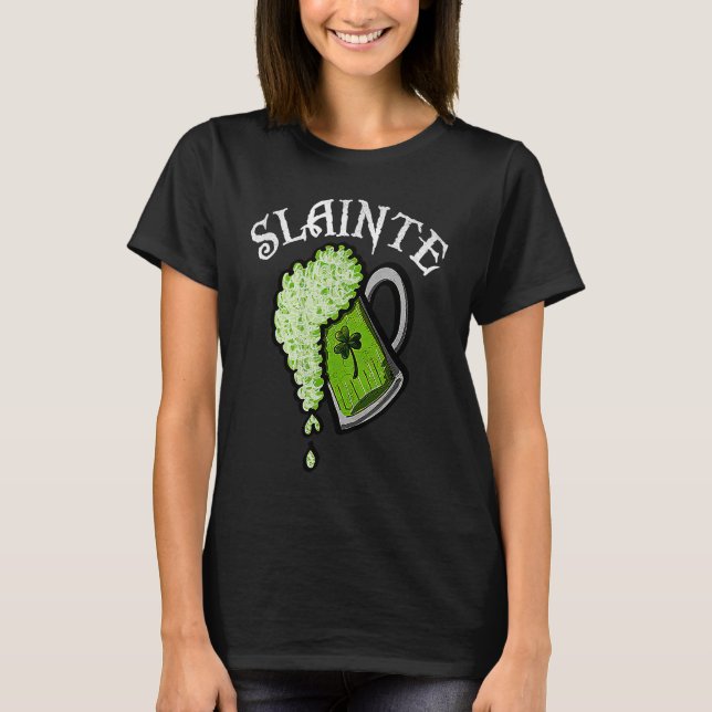 Slainte St Patricks Day Men Women Beer Drinking Mu T Shirt (Framsida)