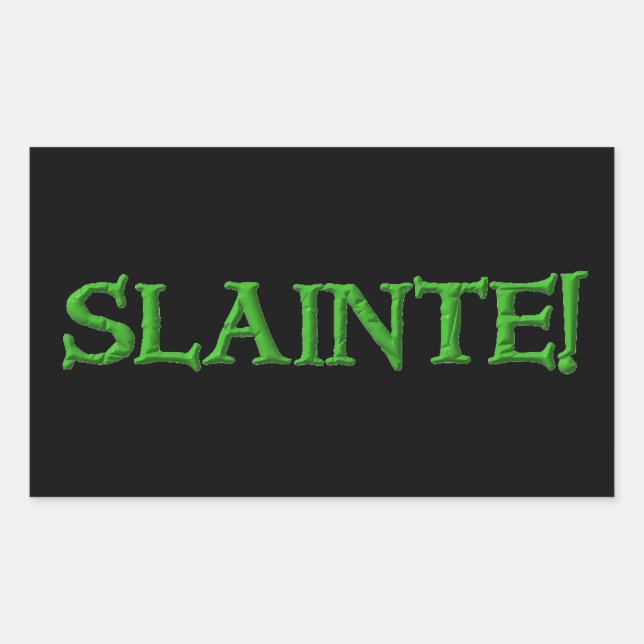 Slainte svarta rektangulära klistermärken (Framsida)