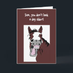 Slakande häst "Över Backe" Son Birthday Humor Kort<br><div class="desc">Slakande häst "Över Backe" Son Birthday Humor</div>