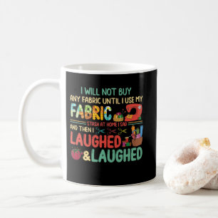 Slakt av sydd Ord Fabric Stash Home Laughed Kaffemugg