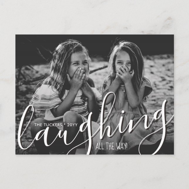 Slakt hela vägen God jul Red Photo Vykort (Framsida)