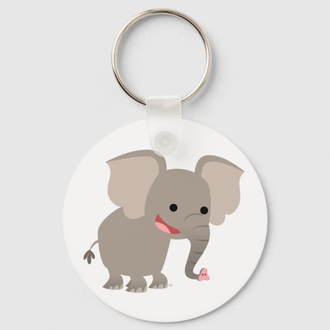 Slakt Tecknad Elephant Keychain Nyckelring (Framsida)