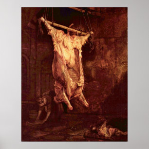 Slaktad oxe av Rembrandt Harmenszoon skåpbil Rijn Poster