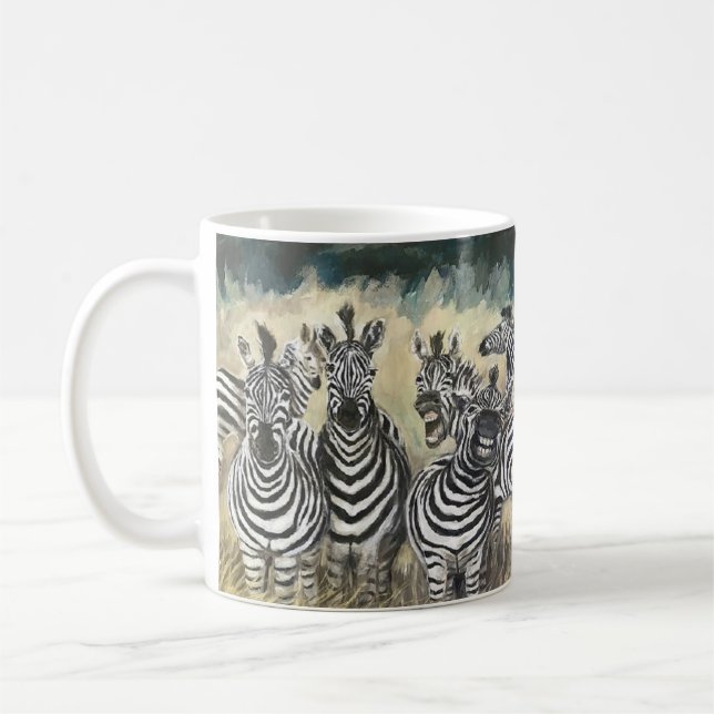 Slaktande Zebra - ett billigt hjärta Kaffemugg (Vänster)