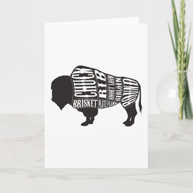 Slaktare av bisonger, skuren Delar om Kött Kort (Framsida)