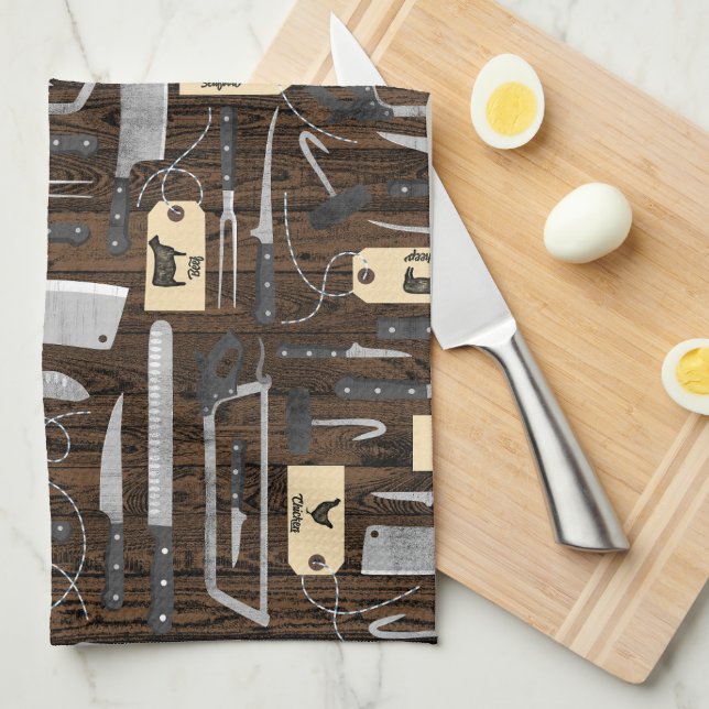 Slaktare Knivar Kökshandduk (Vikt i Fjärdedel)