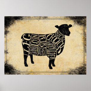 Slaktare konst Skriv ut lammjaktlott Poster