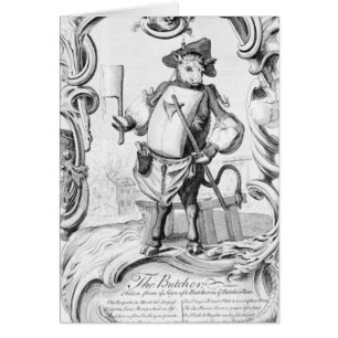 Slaktare som publiceras 1746 hälsningskort