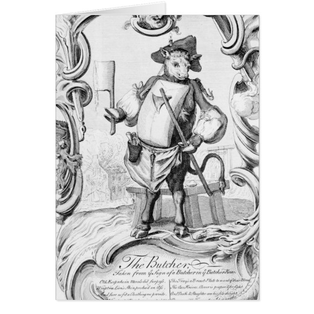 Slaktare som publiceras 1746 hälsningskort (Framsidan)