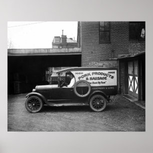 Slaktareleveranslastbil, 1926. Vintagefoto Poster